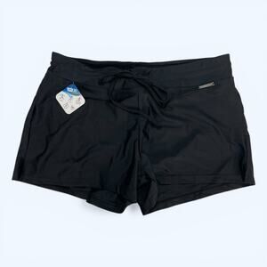 ZeroXposur Swimwear Women's Drawstring Swim Shorts Black Size 12 NWT